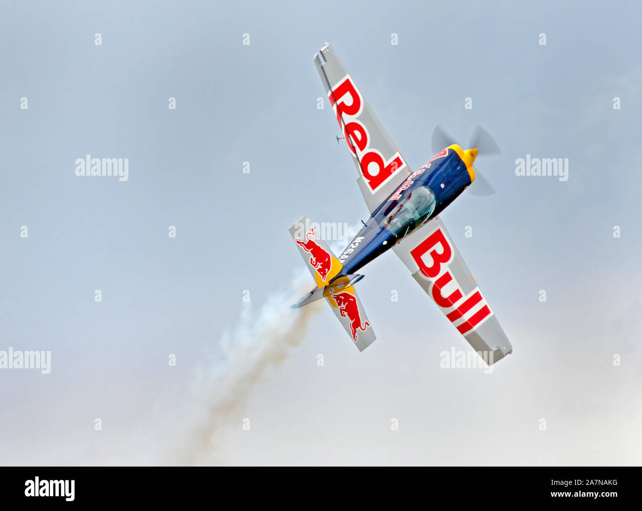 Pete McLeod, einem kanadischen professionellen Kunstflug Airshow Pilot, in London teilnehmen, in London, Ontario, Kanada. 15. September 2019. Stockfoto