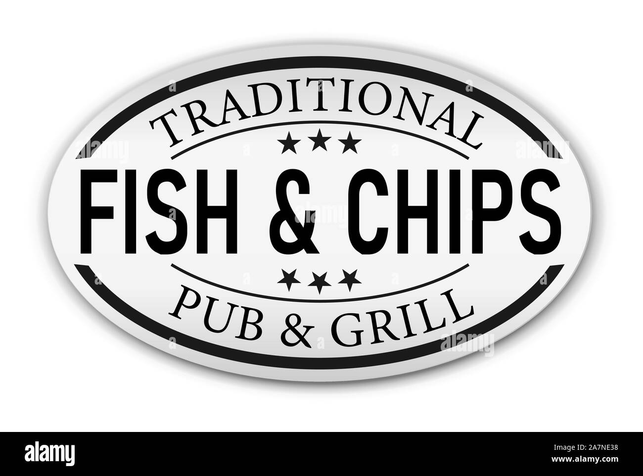 Die traditionelle Fish und Chips Pub & Grill schwarz Premium Qualität köstliche, frisch isoliert Tag Stock Vektor Die traditionelle Fish und Chips Pub & Grill schwarz Premium Qualität köstliche, frisch isoliert Tag Stock Vektor