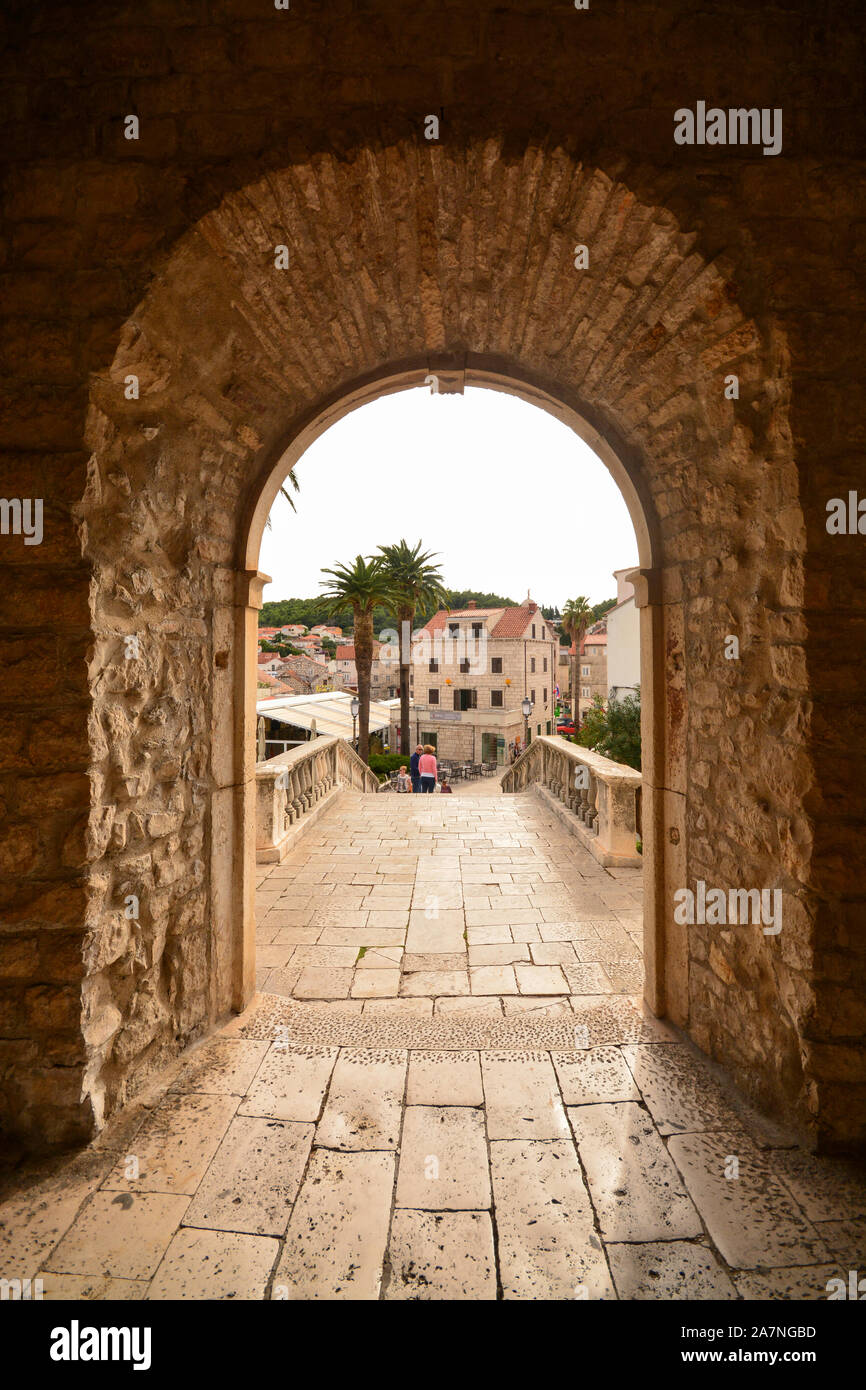 Nachbarschaft von Korcula Stockfoto