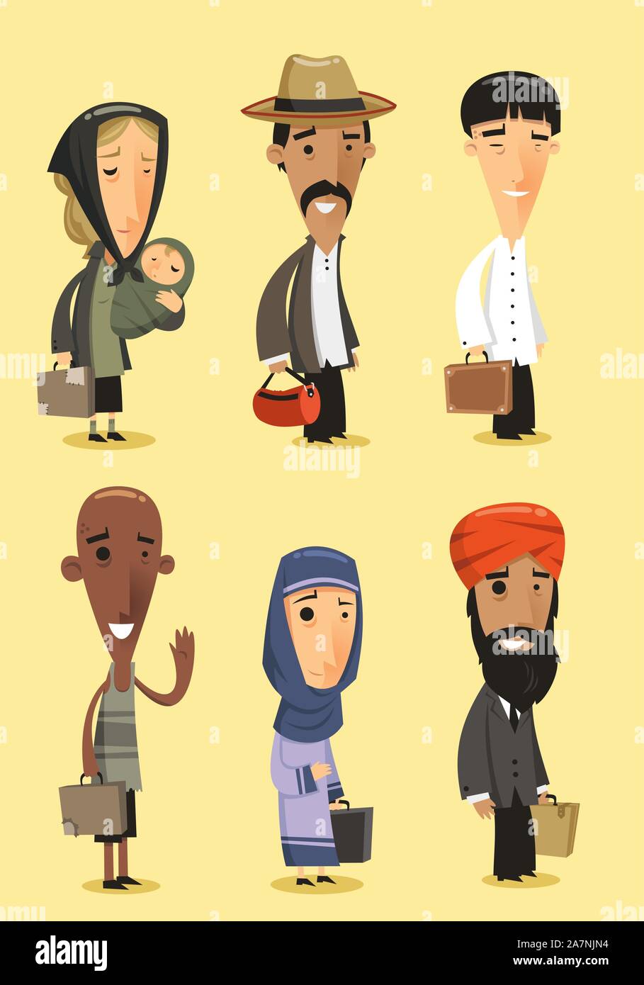 Cartoon immigrant Abbildungen Stock Vektor