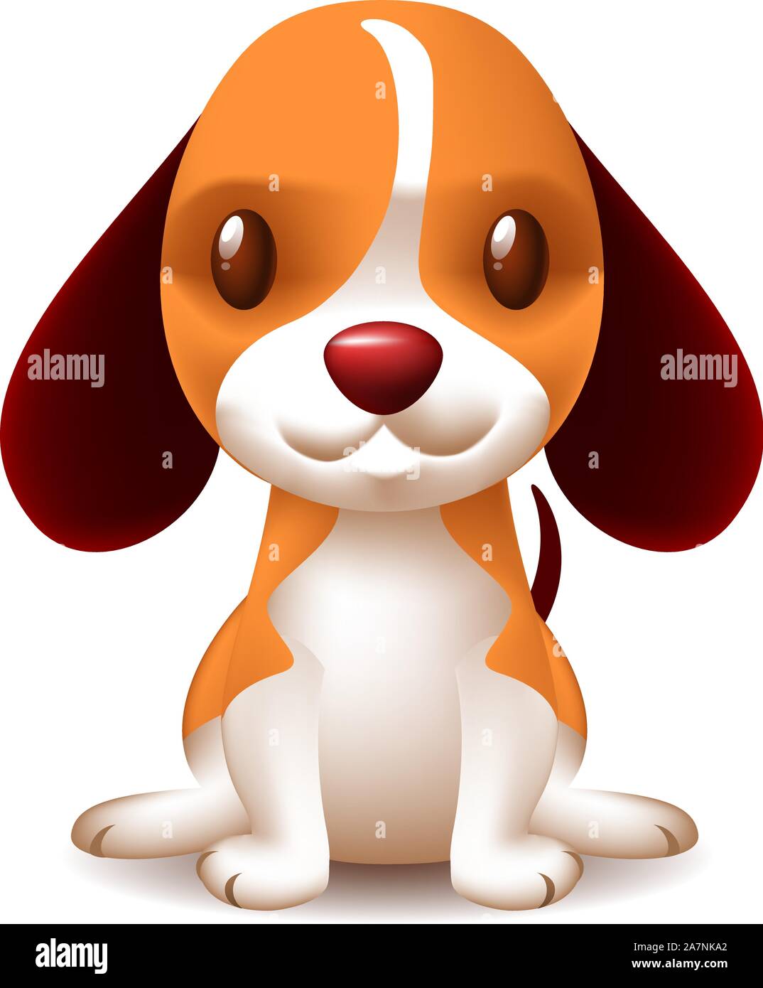 Süße kleine Welpen Hunde Welpen trächtige streunende Schoßhund realistische Vektor-Illustration. Stock Vektor