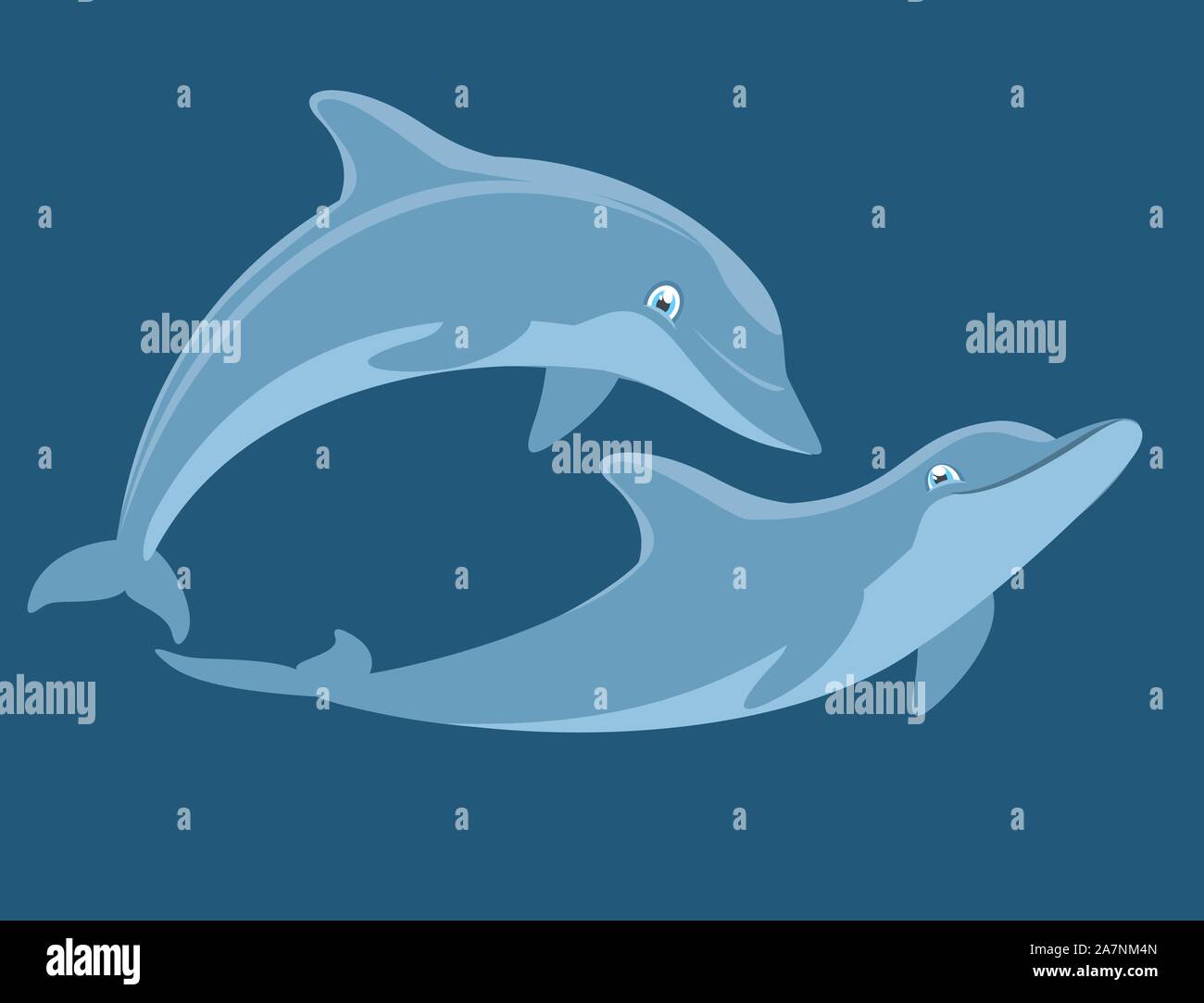 Delfine schwimmen Vektor-Illustration. Stock Vektor