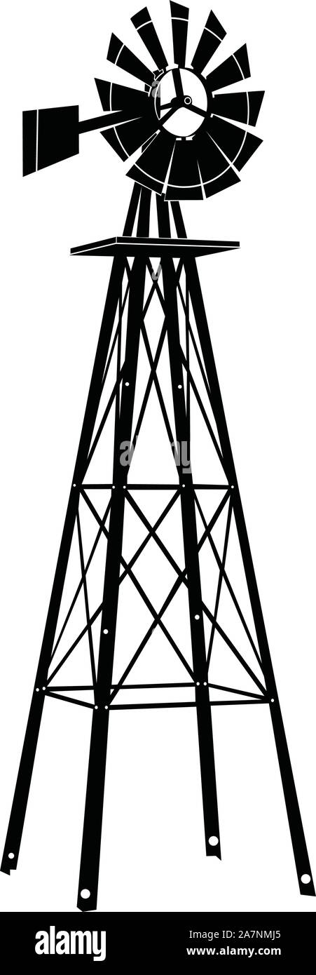 Mühle SILHOUETTE VEKTOR Stock Vektor