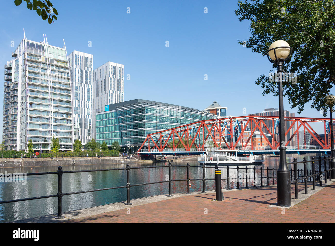 Huron Becken, Salford Quays, Salford, Greater Manchester, England, Vereinigtes Königreich Stockfoto