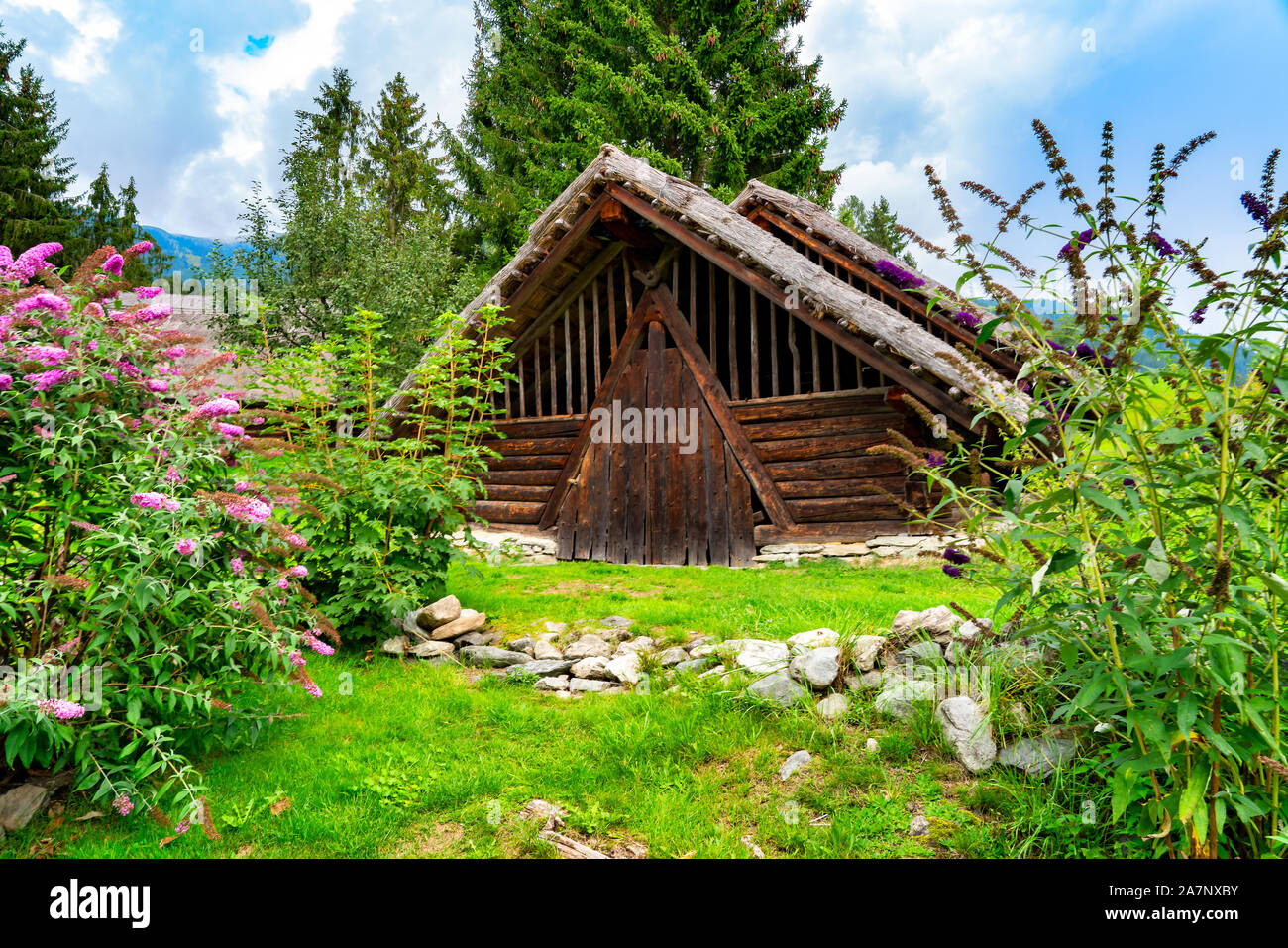 Alte keltische Dorf in Uttendor-Stoanabichl, Österreich Stockfoto