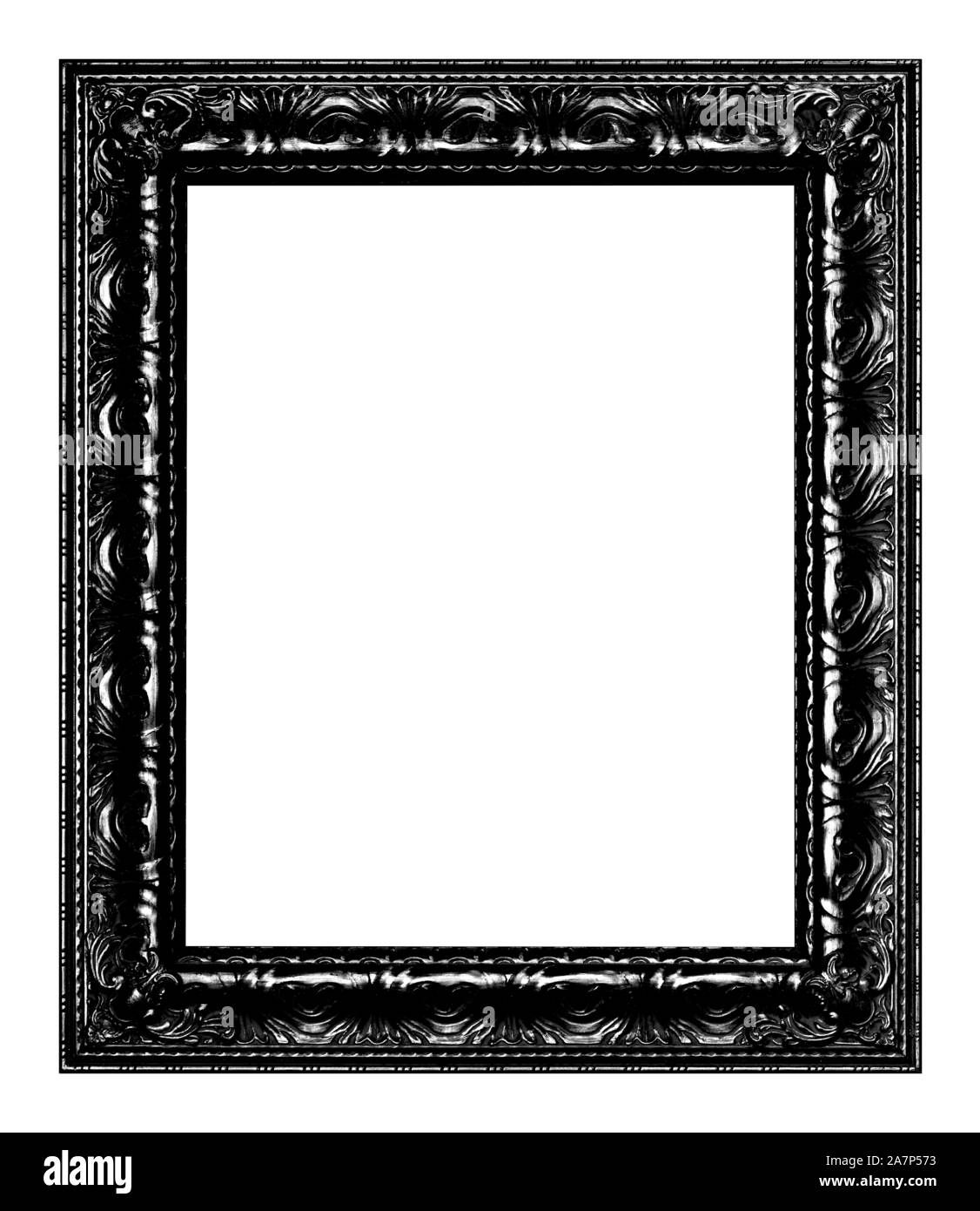 Antik schwarz Rahmen isoliert auf dem weißen Hintergrund Vintage Style Stockfoto