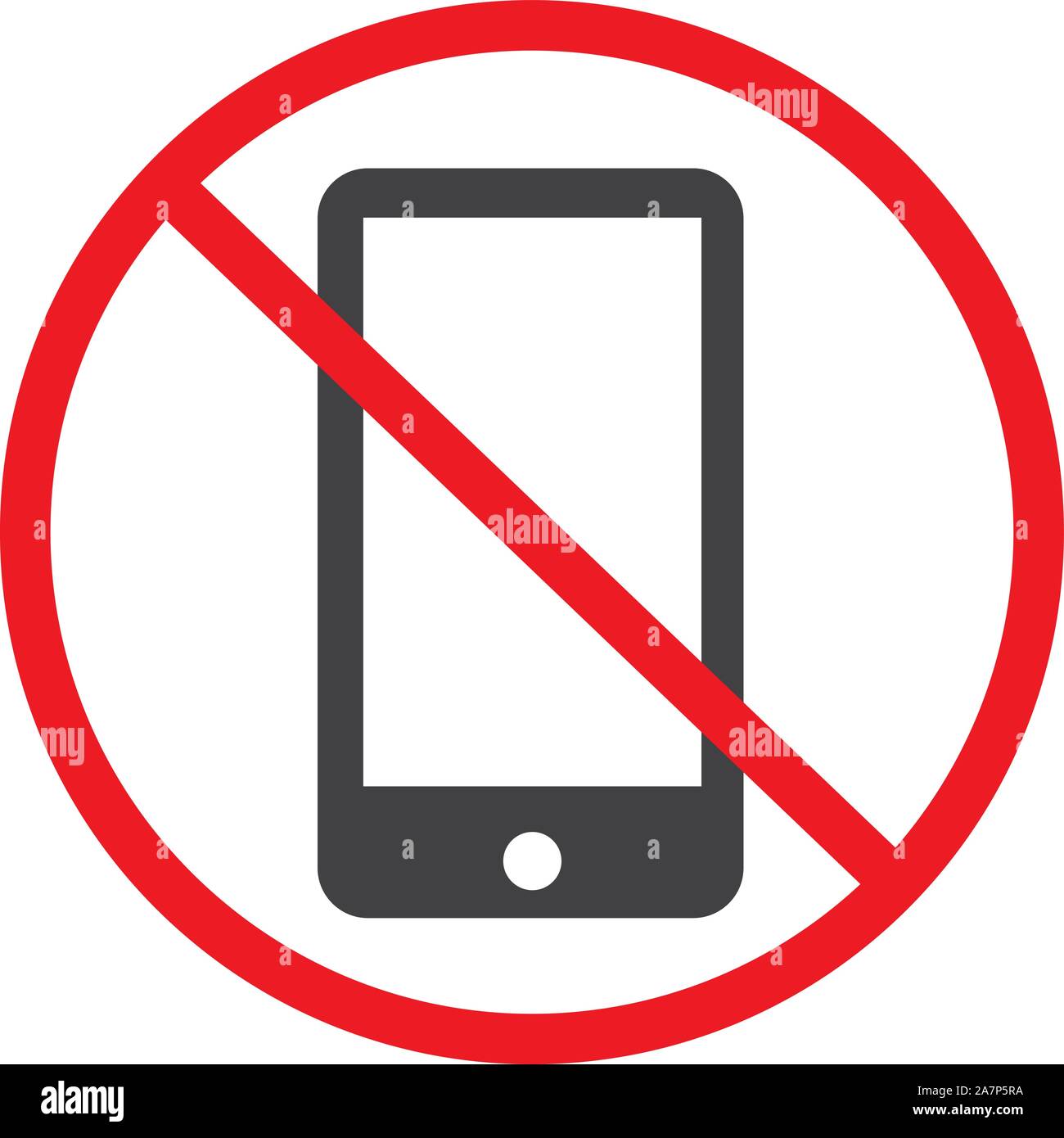 Telefon Kein Freizeichen Aber Internet Geht Kein Handy Symbol. Kein Telefon Telefon-Handy Flat Style. Kein Telefon