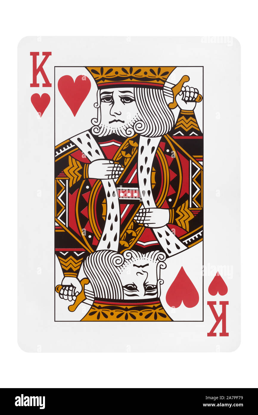 König der Herzen Karte auf weißem Hintergrund Stockfotografie - Alamy