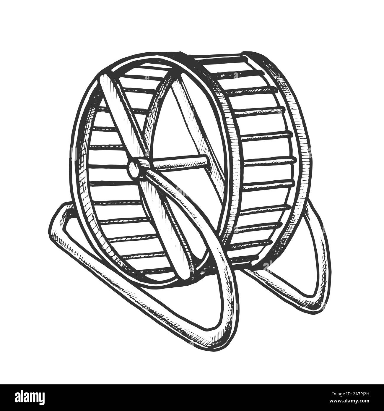 Laufrad für Hamster Retro Vektor Stock Vektor