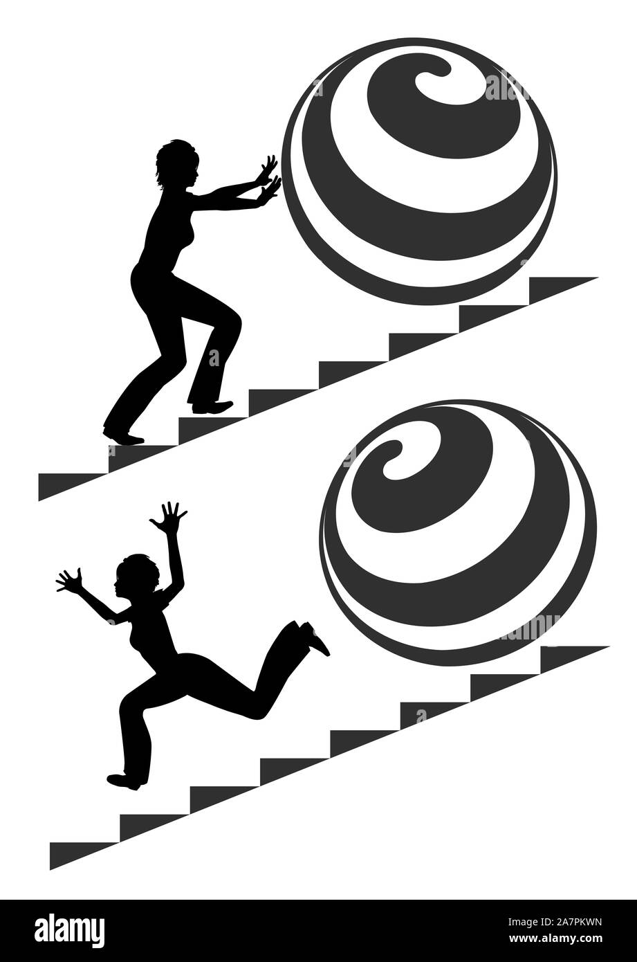 Sie können entweder kämpfen oder aufgeben und laufen weg. Stockfoto