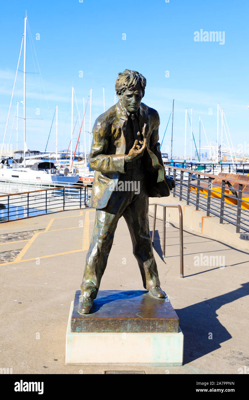 Statue des Autors, Jack London Jack London Square, Oakland, Alameda County, Kalifornien, Vereinigte Staaten von Amerika Stockfoto