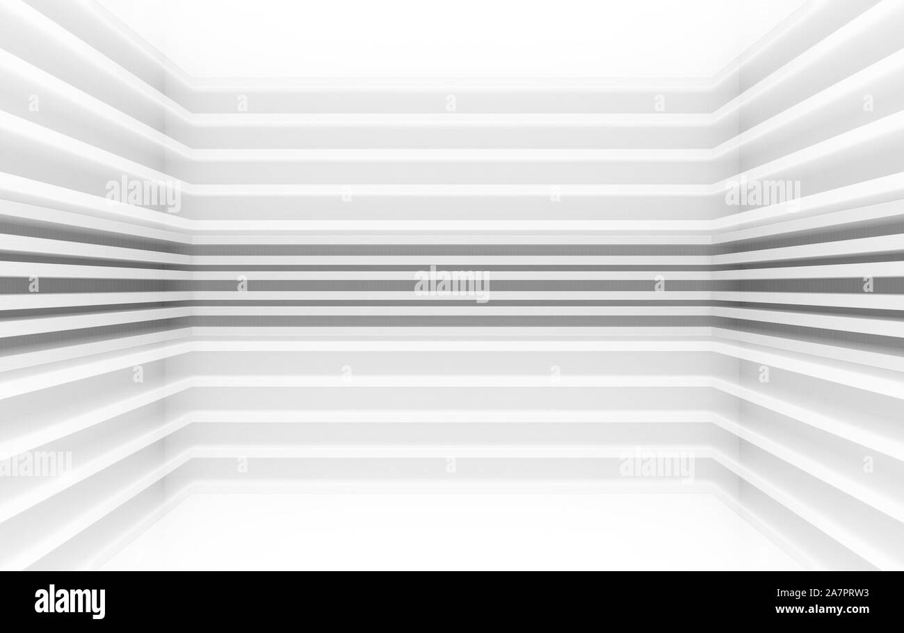 3D-Rendering. Moderne parallele Grau panels Muster Ecke Wand zimmer Hintergrund. Stockfoto