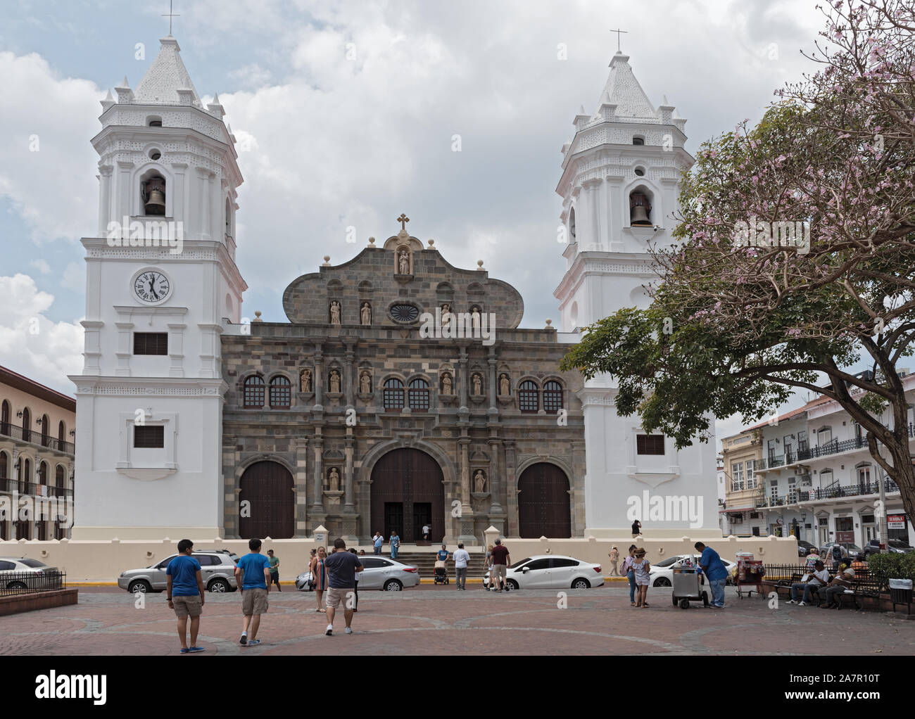 Kathedrale Basilica Santa Maria la Antigua in der Altstadt von Panama City Stockfoto