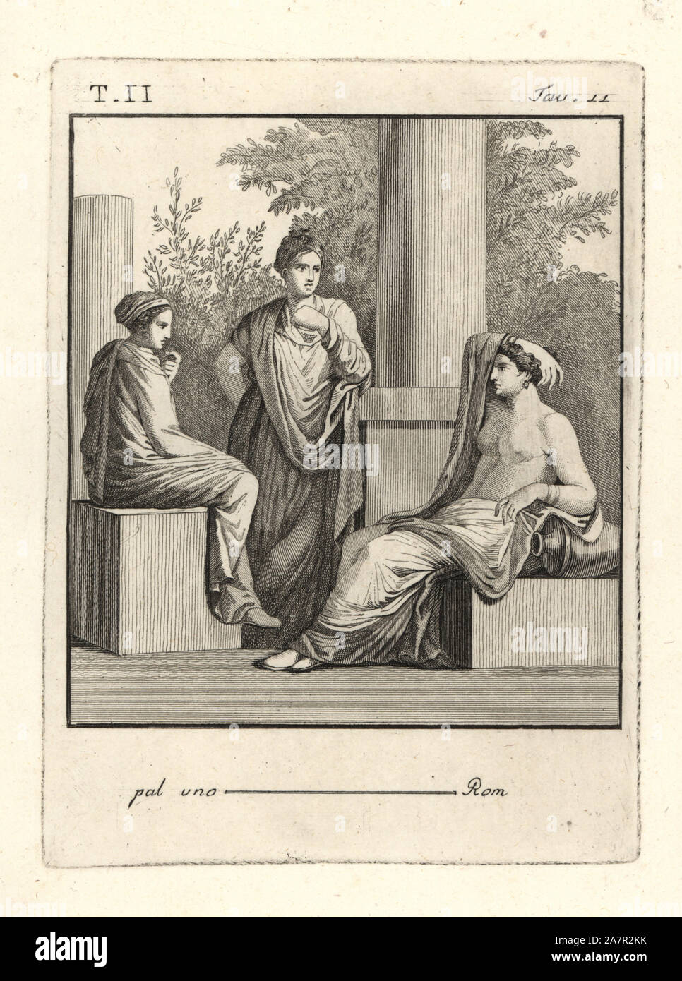 Juno und Pallas Venus besuchen Sie zu überreden, zu induzieren, Medea in der Liebe mit Jason zu fallen. Kupferstich von Tommaso Piroli von seinem antiken Herculaneum (Antichita di Ercolano), Rom, 1789. Stockfoto