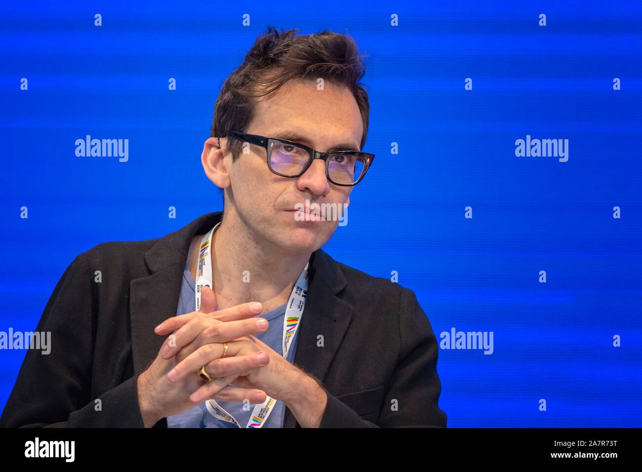 Nicola Lagioia Editorial Director der Salone Internazionale del Libro di Torino 2019 - Turin Internationale Buchmesse Foto © Luciano Movio/Sintes Stockfoto