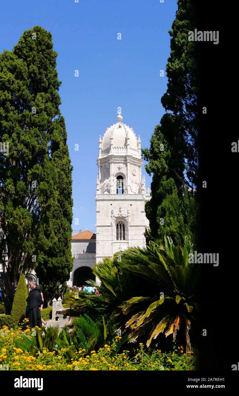 Portugal, Lissabon. Bezirk von Santa Maria de Belém. Kloster Jeronimos. Stockfoto