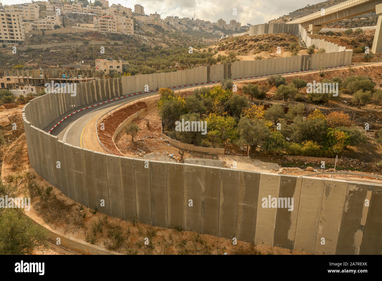 Israelische Sicherheitsmauer, nahe Bethlehem, Westjordanland, Palästina, Israel, Stockfoto