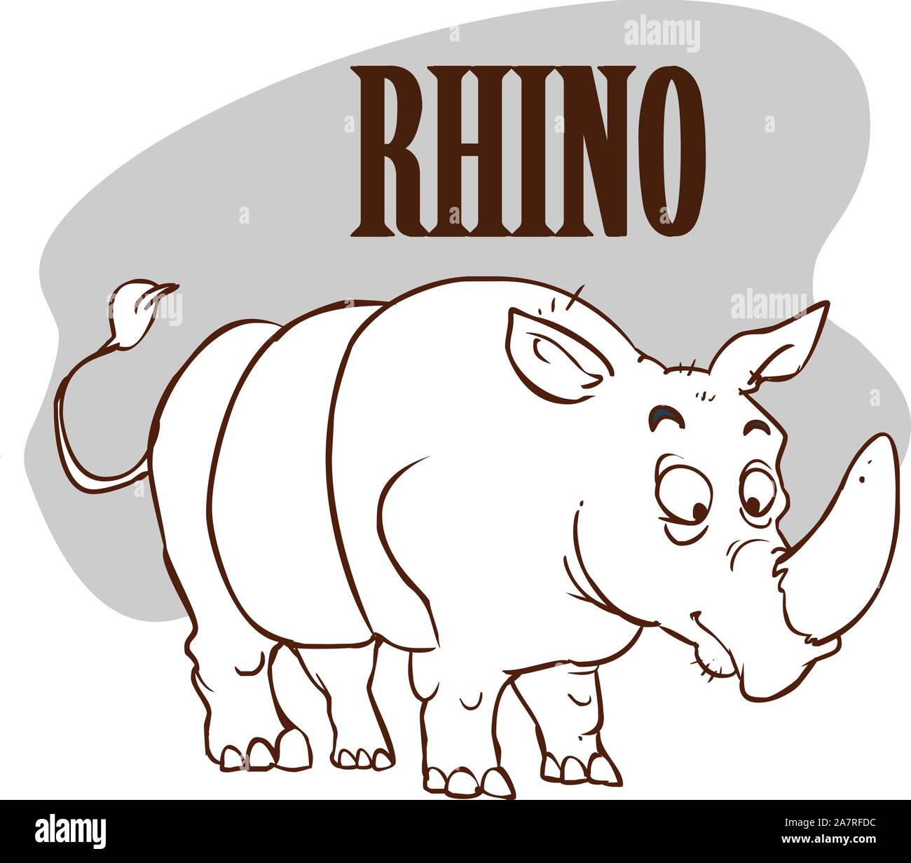 Rhino auf der Savannah lieferbar Abbildung: Stock Vektor