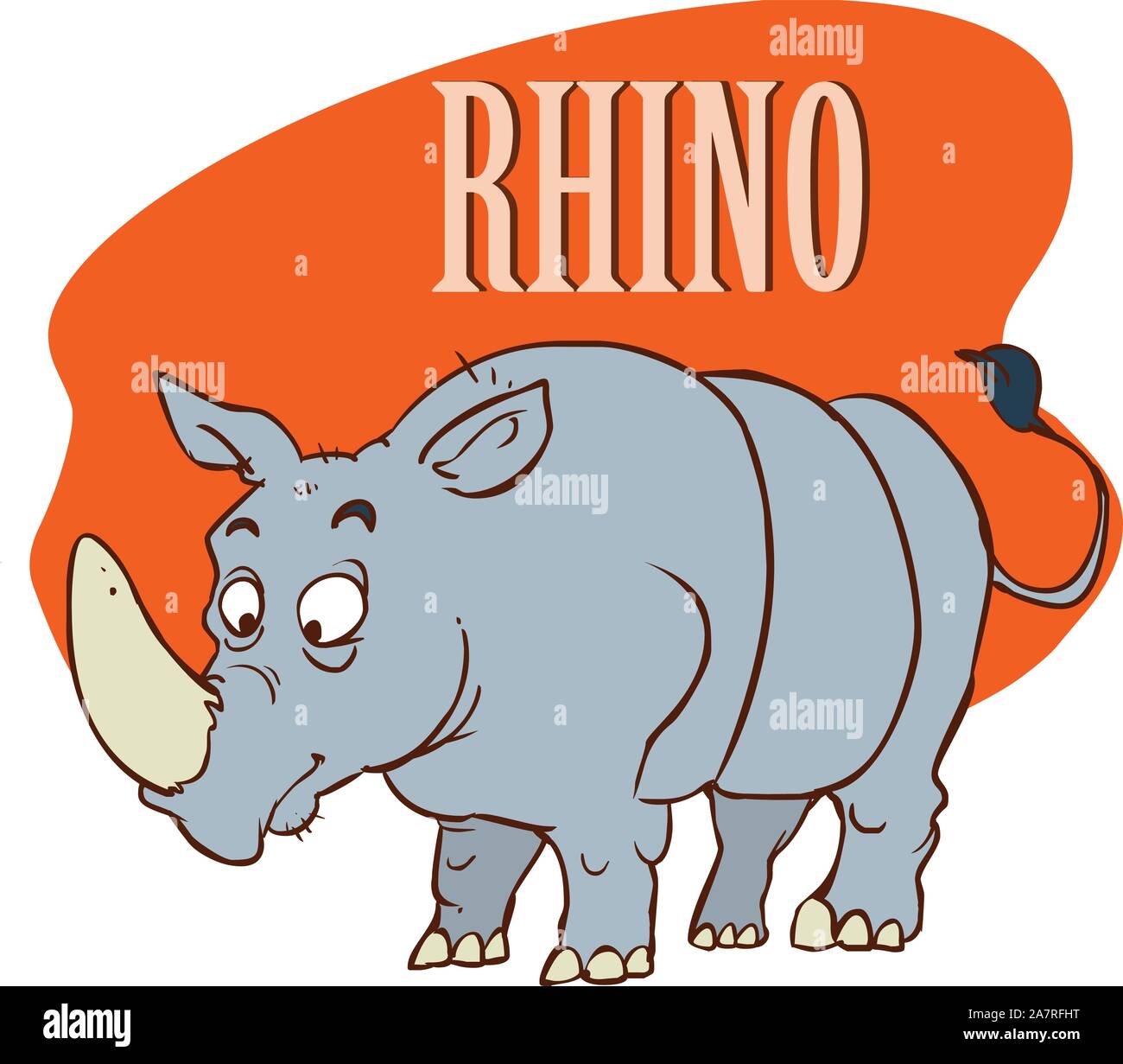 Rhino auf der Savannah lieferbar Abbildung: Stock Vektor