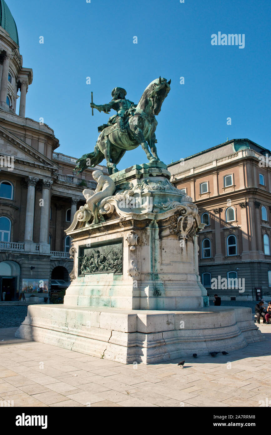 Statue von Prinz Eugen von Savoyen. Der königliche Palast, Burgviertel, Budapest Stockfoto