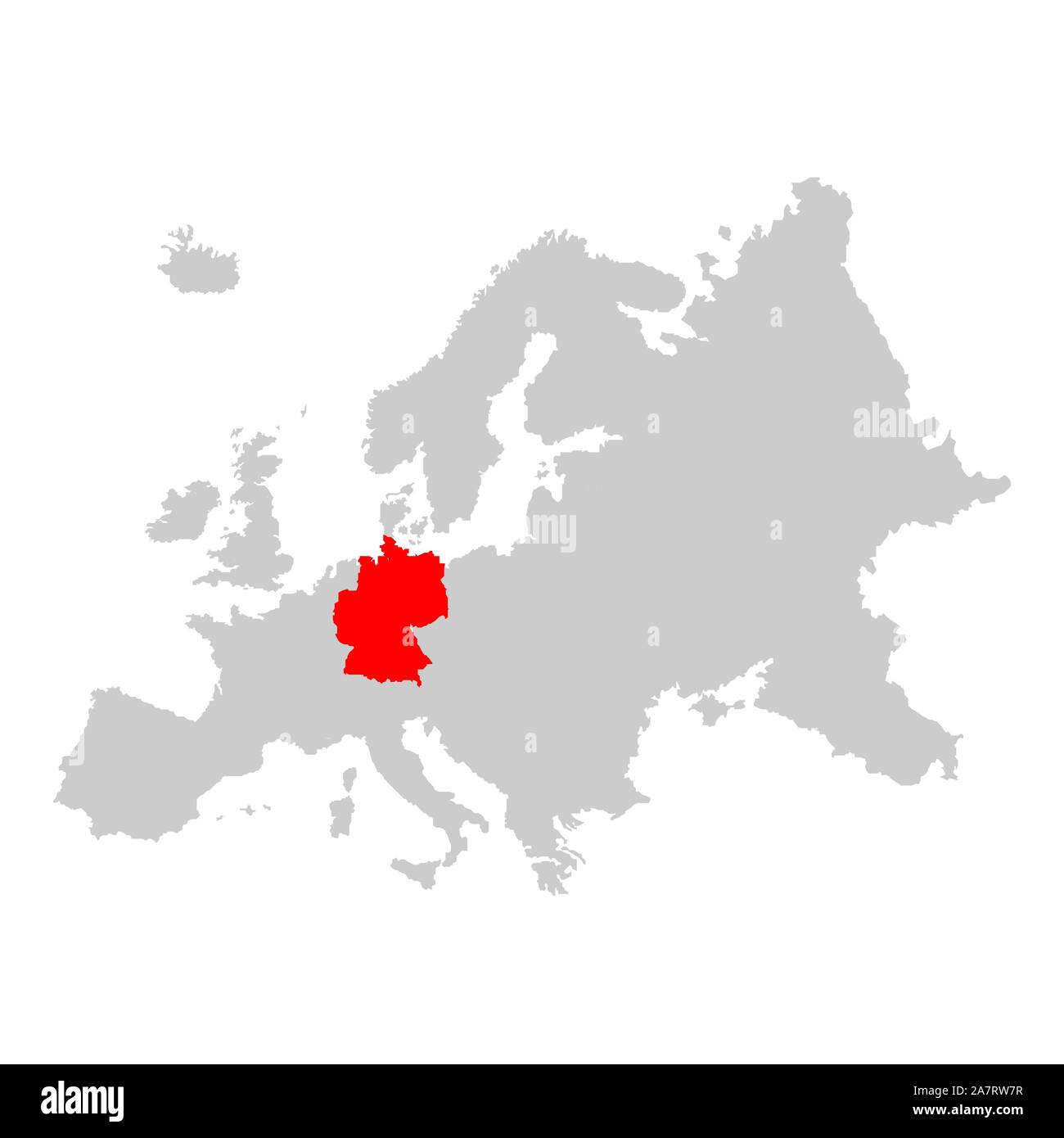 Deutschland auf der Karte von Europa Stock-Vektorgrafik - Alamy