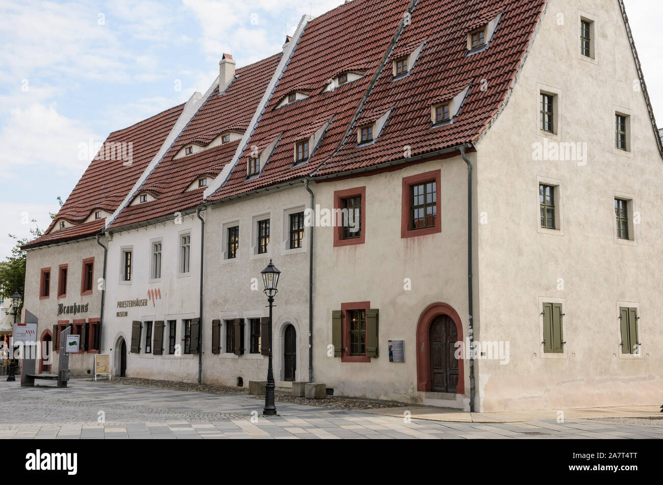 Mittelalterliche Priesterhäuser, Zwickau, Sachsen, Deutschland, Europa Stockfoto