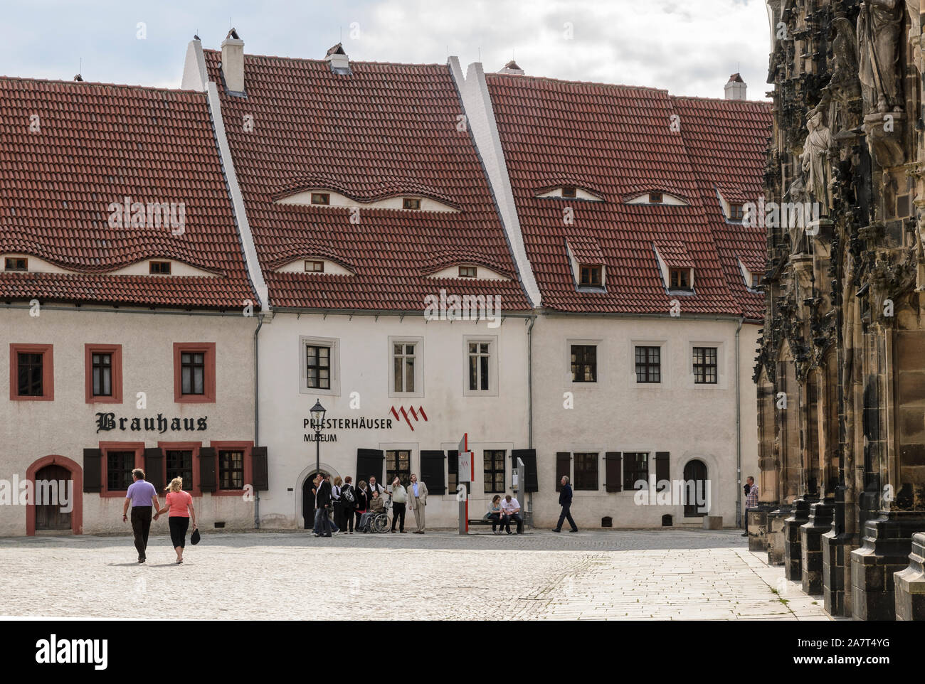 Mittelalterliche Priesterhäuser, Zwickau, Sachsen, Deutschland, Europa Stockfoto