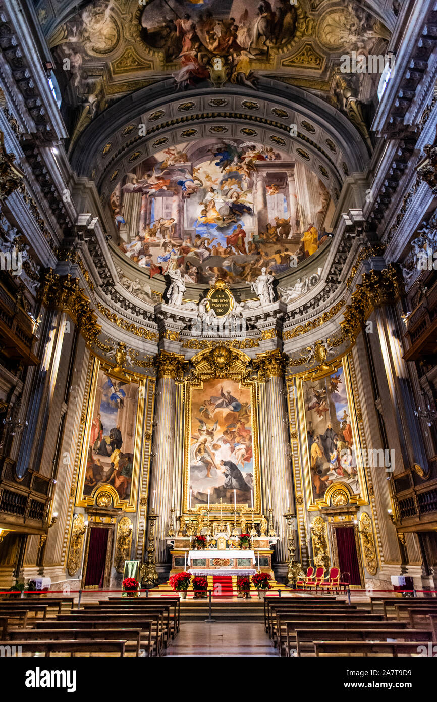 Die Kirche des Hl. Ignatius von Loyola im Campus Martius, Rom, mit den Fresken von Andrea Pozzo Stockfoto