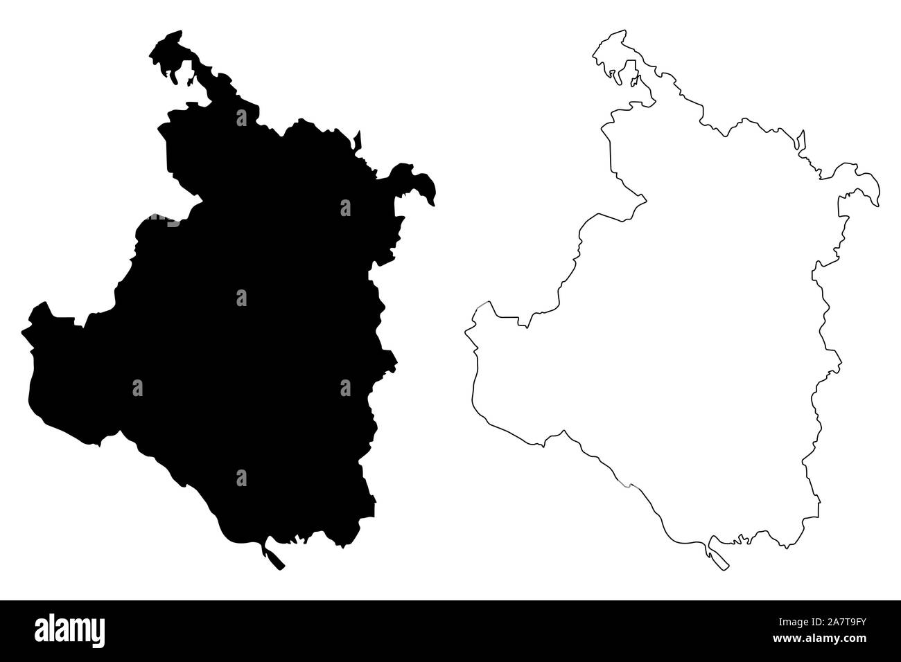 Karlovac county (Grafschaften von Kroatien, Republik Kroatien) Karte Vektor-illustration, kritzeln Skizze Karlovac Karte Stock Vektor