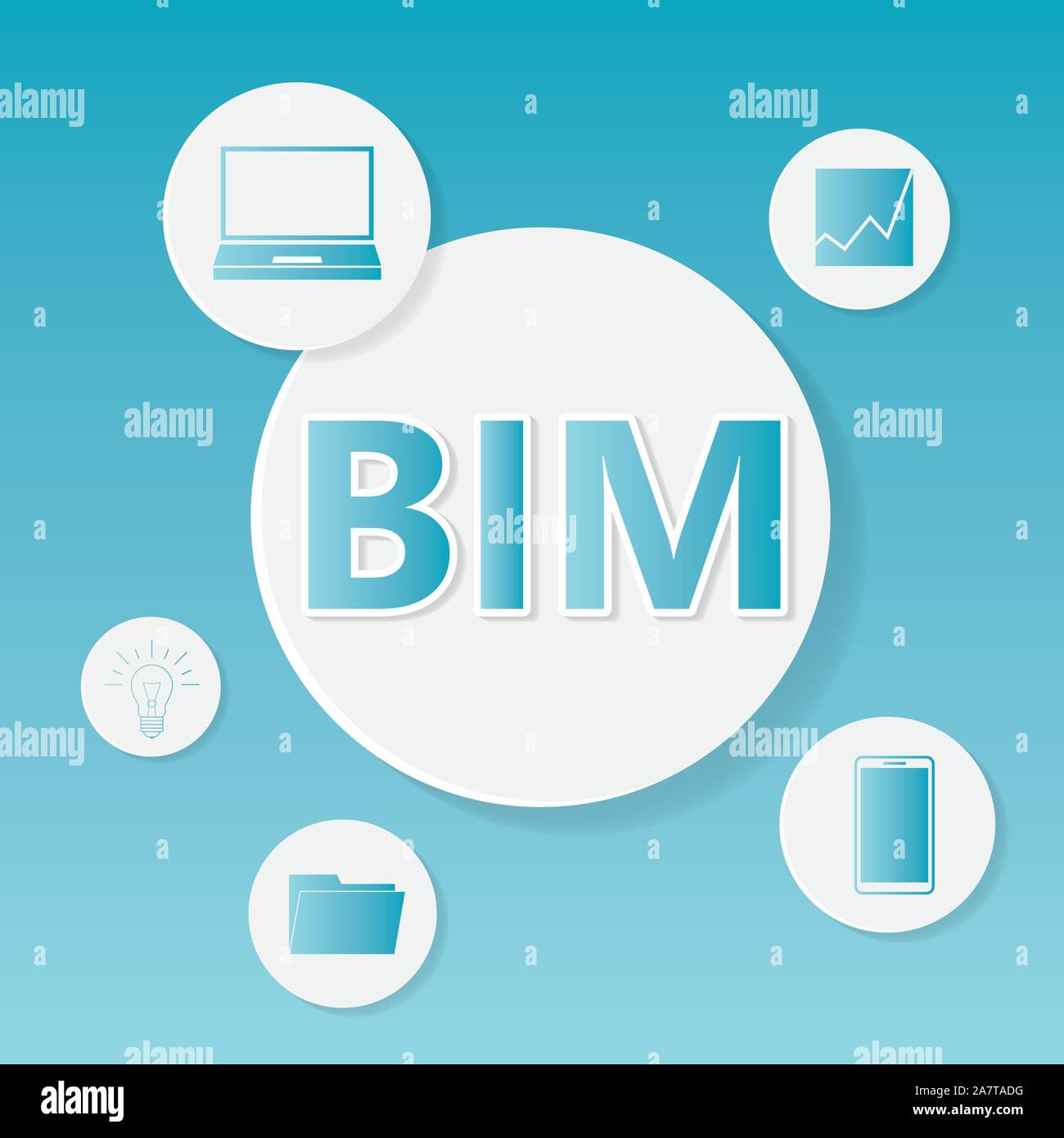 BIM (Building Information Modeling) Business Konzept Stock Vektor