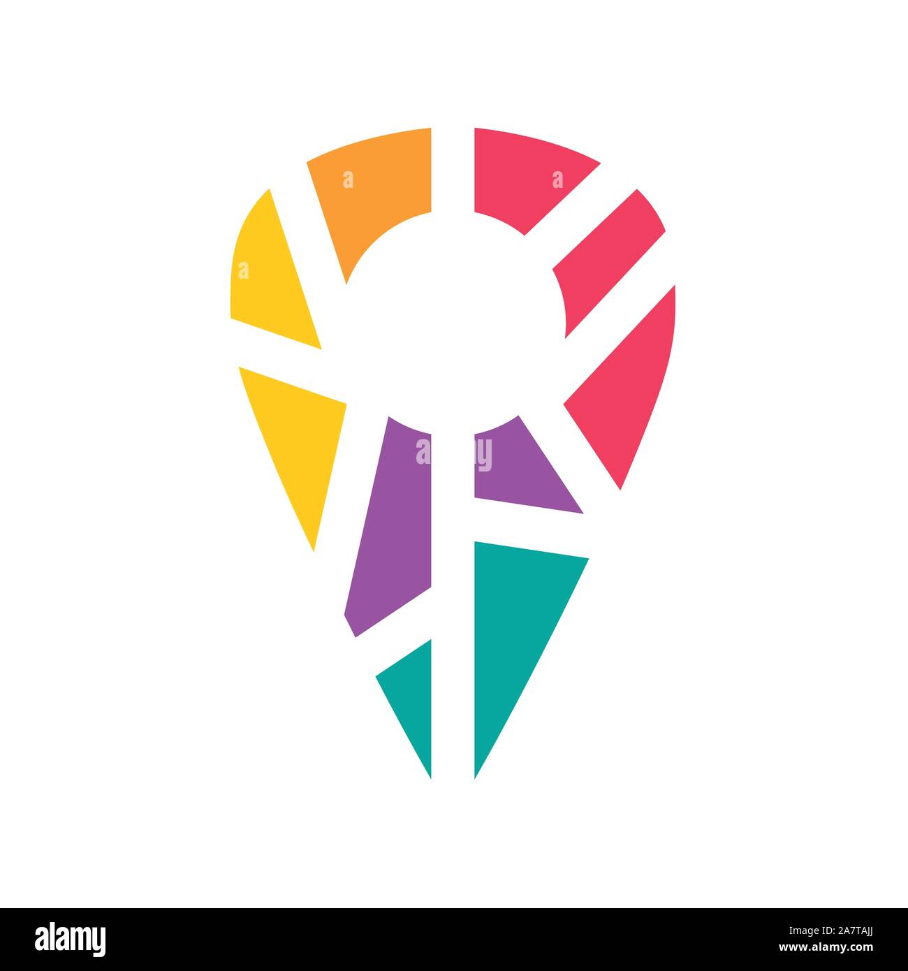 Bunte geometrische Lage pin Symbol-Vector Illustration Stock Vektor
