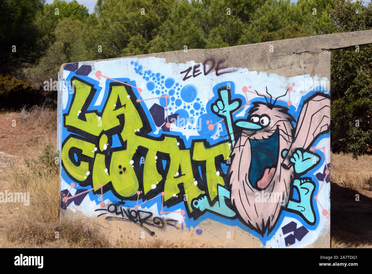 La Ciotat gemalte Graffiti Schild am Eingang von La Ciotat Bouches-du-Rhone Provence Frankreich Stockfoto