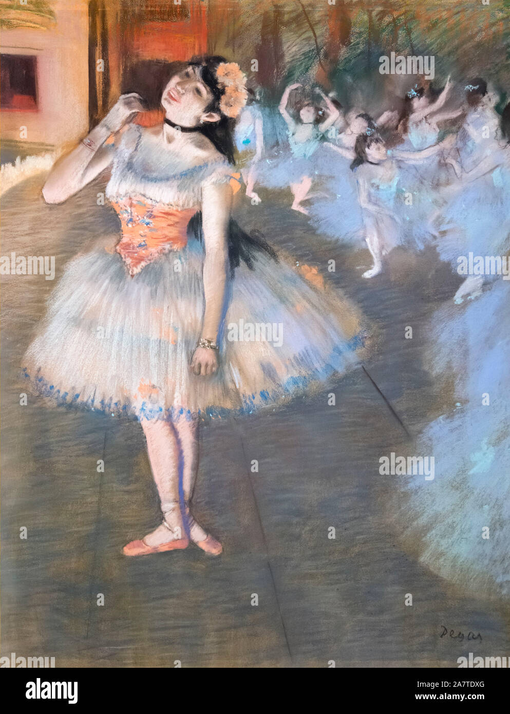 Degas, Balletttänzer. Der Stern von Edgar Degas (1834-1917), Pastell auf Creme webte Papier, c 1889-91 Stockfoto