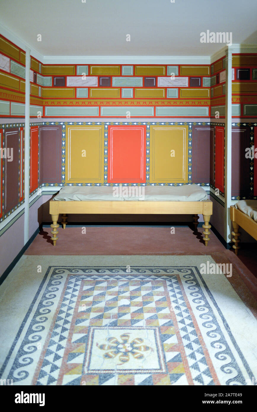 Rekonstruierten römischen Villa von Brignan in der Nähe von Nimes (Musée de la Romanité) Stockfoto