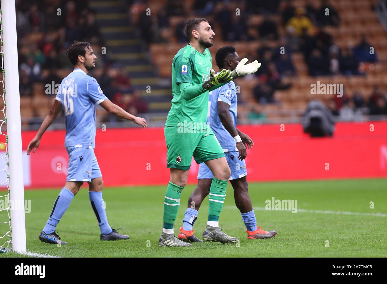 Mailand, Italien. 3. November 2019. Italienische Serie A AC Mailand vs SS Lazio. Gianluigi Donnarumma des AC Mailand. Stockfoto