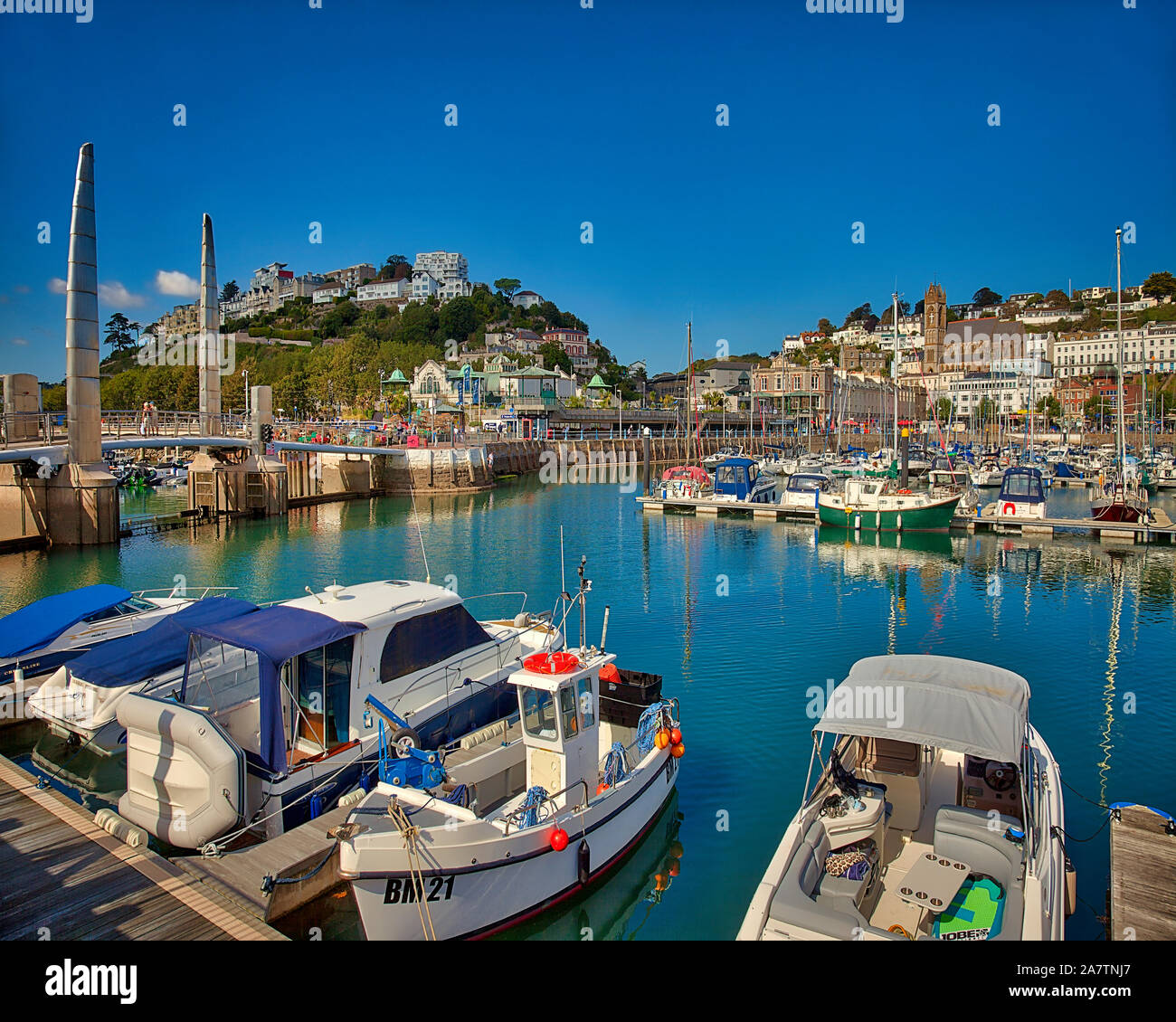 De - Devon: Hafen von Torquay und die Stadt (HDR-Bild) Stockfoto