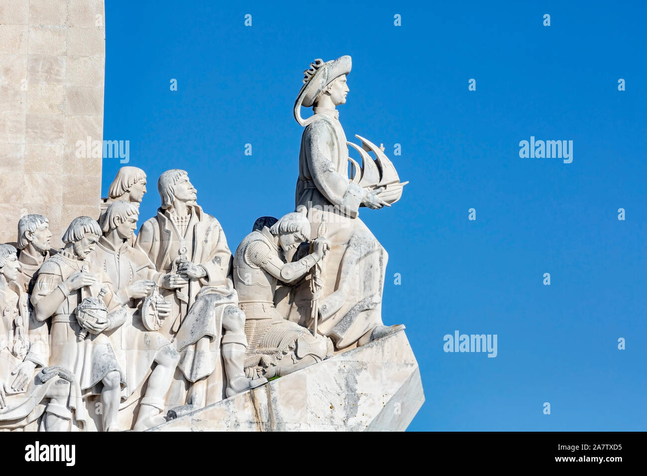 Lissabon, Portugal. Padrao dos Descobrimentos oder einem Monument der Entdeckungen, die den 500. Jahrestag des Todes von Prinz Henry erinnert an die Stockfoto