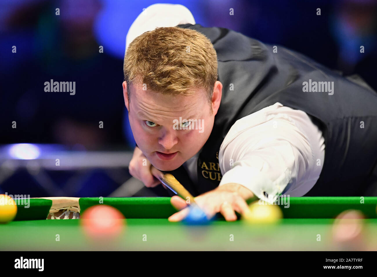 COVENTRY, VEREINIGTES KÖNIGREICH. 04 Nov, 2019. Shaun Murphy vs Reanne Evans während Tag 1 Halbfinale 2019 ManBetx Meister der Meister an der Ricoh Arena am Montag, November 04, 2019 in Coventry, England. Credit: Taka G Wu/Alamy leben Nachrichten Stockfoto