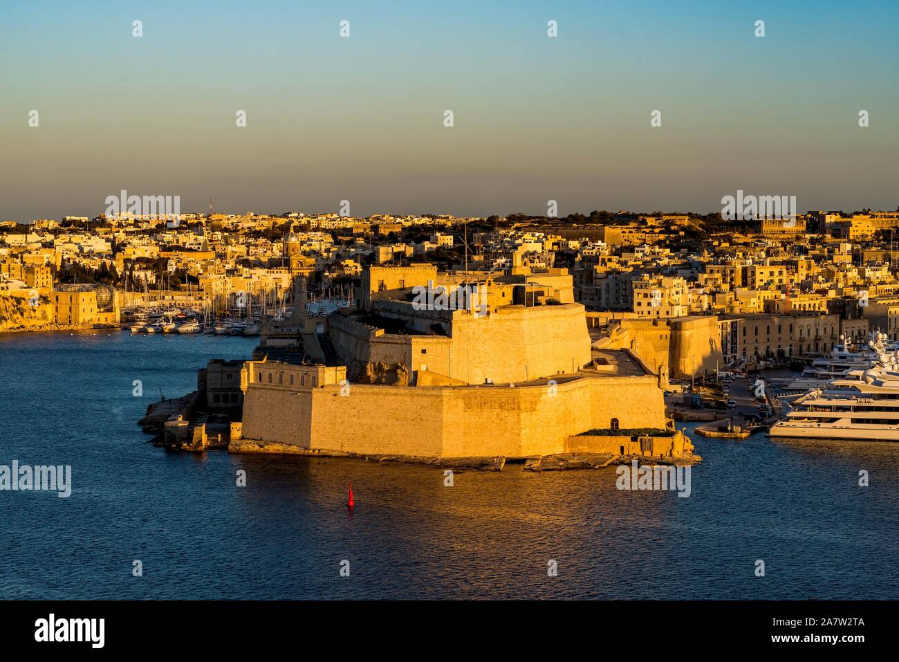 Große Festung Fort St. Angelo in Il-Birgu, Malta Stockfoto