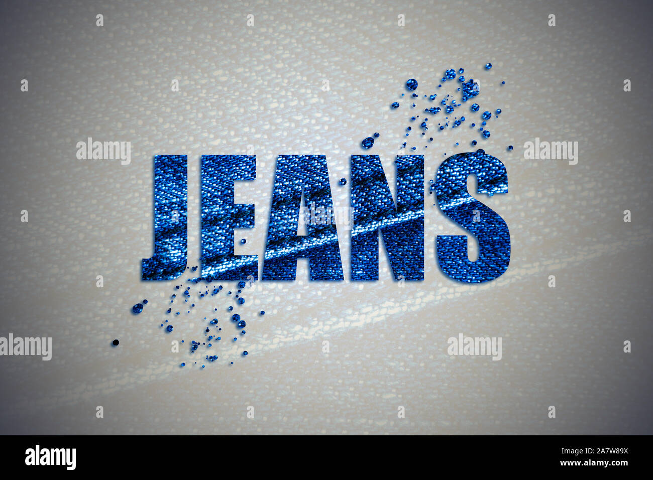 Das Wort - Jeans mit natürlichen Hintergrund blaue Jeans Denim. Kann für Marketing Konzept oder Illustration für Nachrichten oder Social Media verwendet werden. Stockfoto