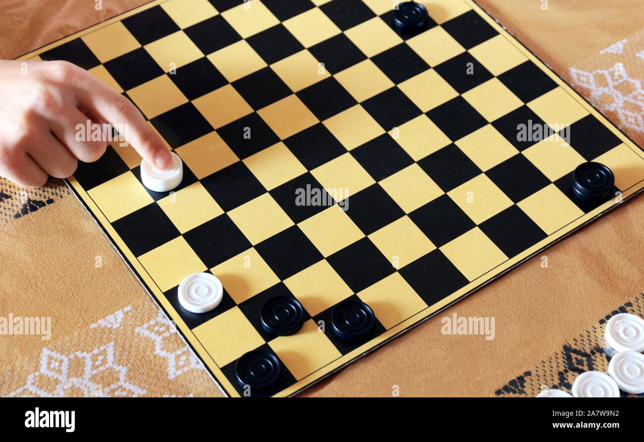 Schachbrett für die Dame Spiel. Stockfoto