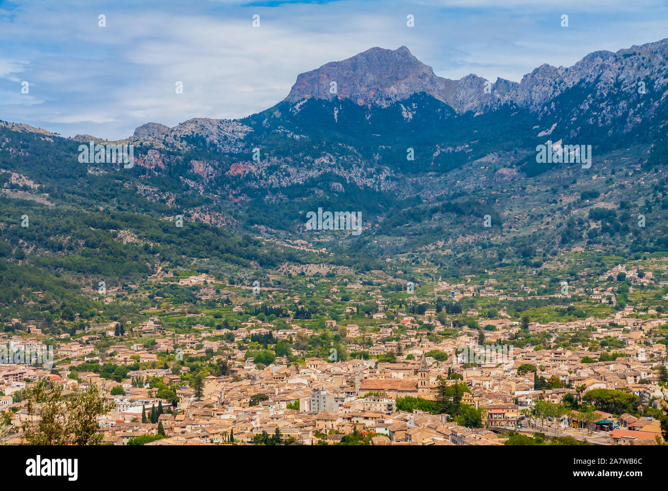 Die Landschaft der Serra Tramuntana auf der Insel Mallorca Stockfoto