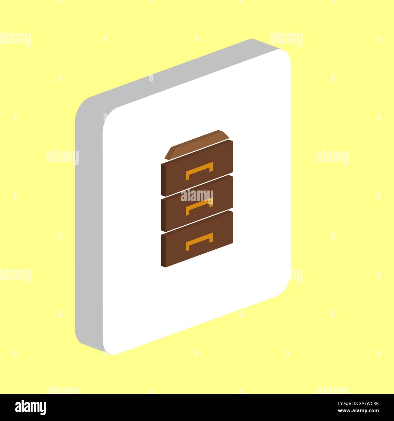 Büro Schublade einfachen Vektor icon. Abbildung: Symbol Design Template für web mobile UI-Element. Perfekte Farbe isometrische Piktogramm auf 3d-weißes Quadrat. Stock Vektor