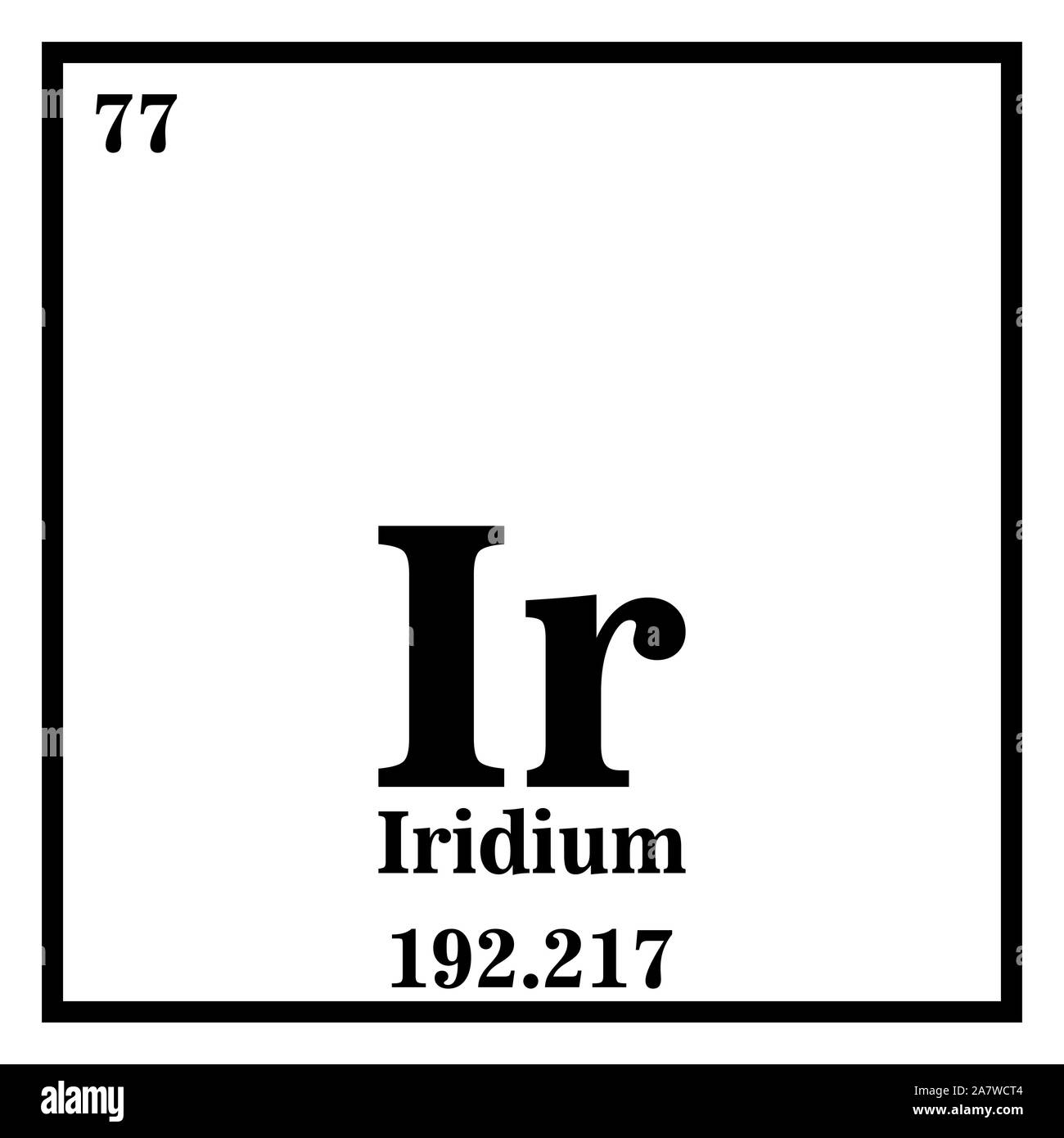 Iridium Periodensystem der Elemente Vektorillustration eps 10 Stock