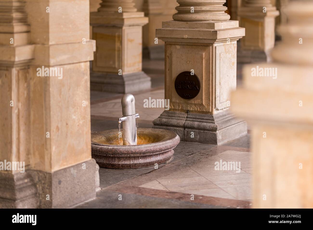 Mill Colonnade in der Kurstadt Karlovy Vary Stockfoto