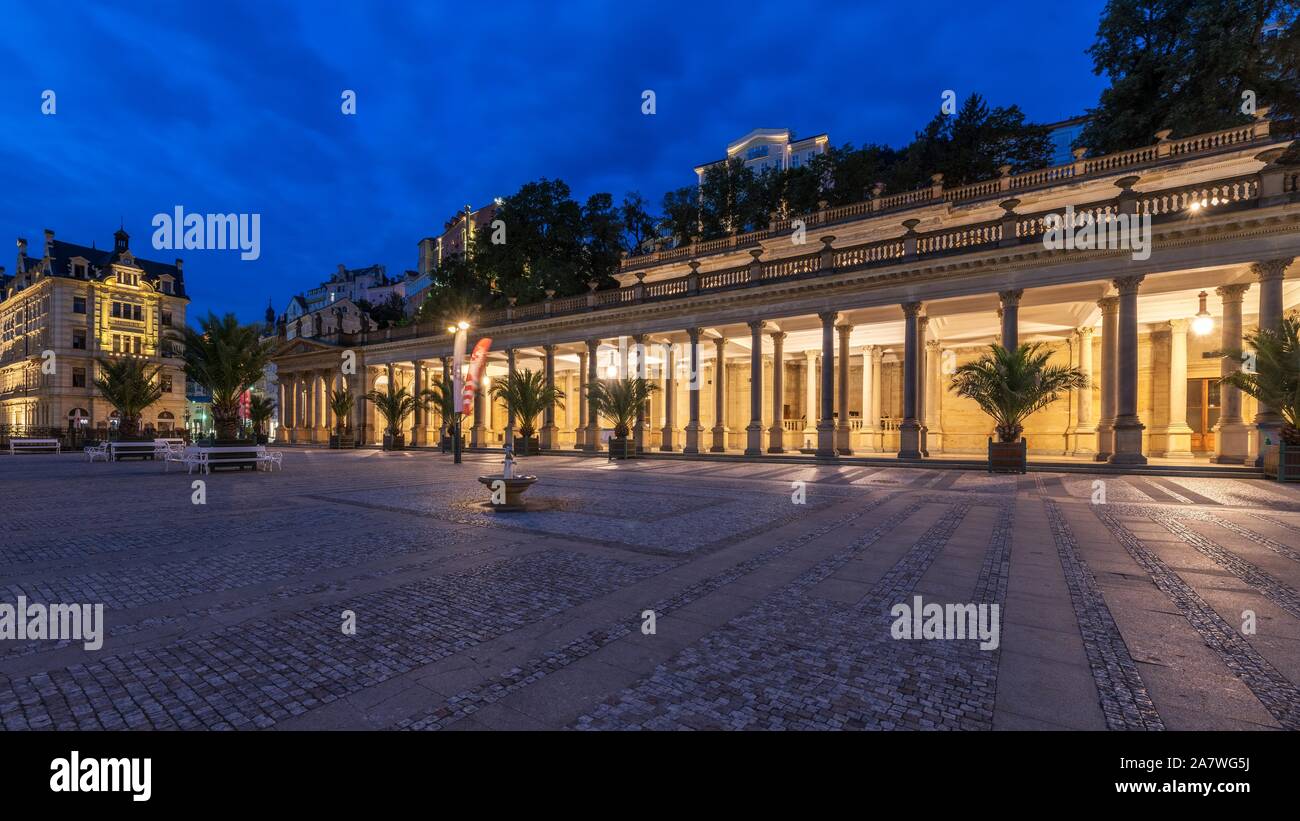 Mill Colonnade in der Kurstadt Karlovy Vary Stockfoto