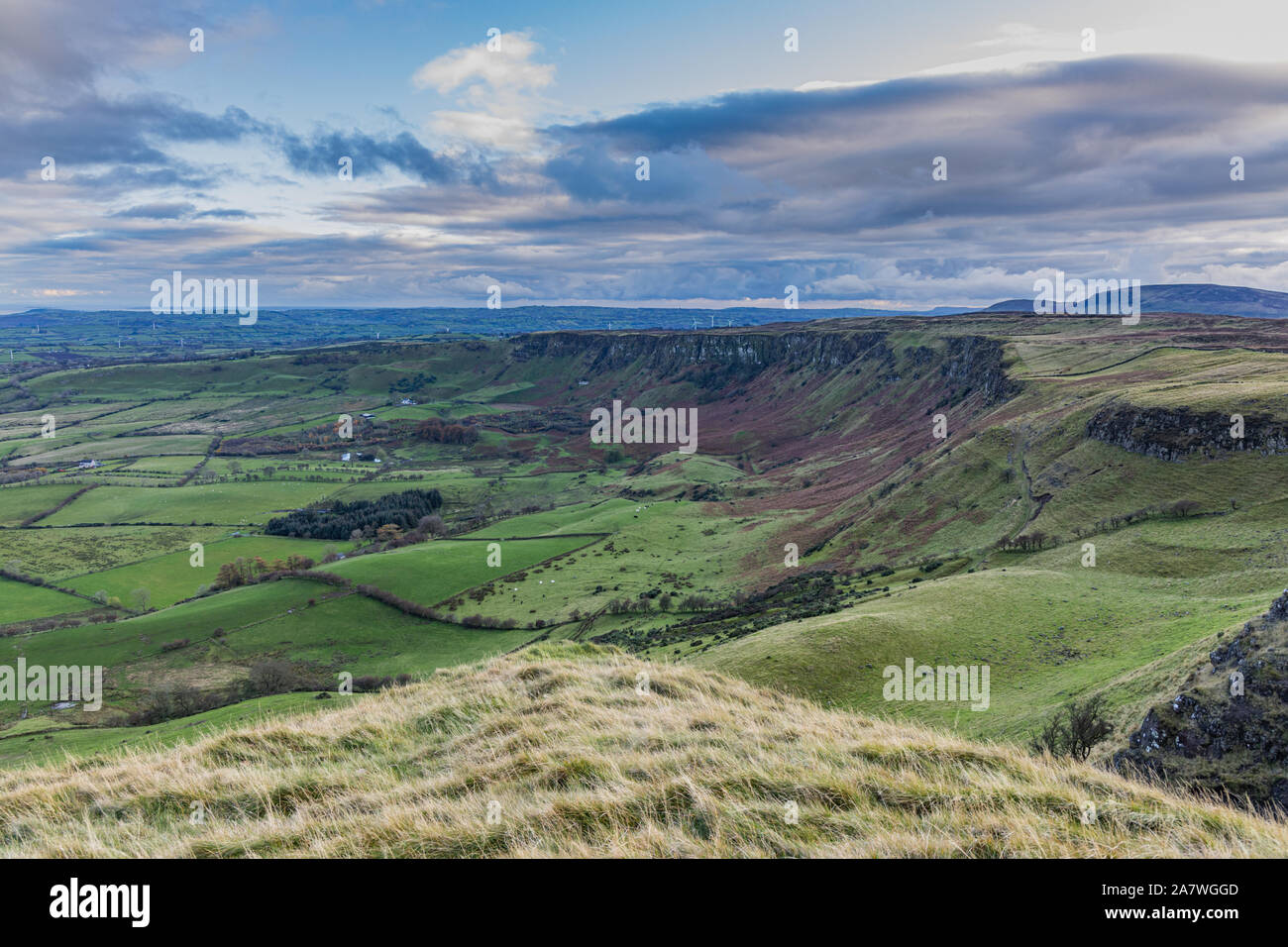 Sallagh Braes, Causeway Coastal Route, County Antrim, Nordirland, HBO-Spiel der Throne Drehort Stockfoto