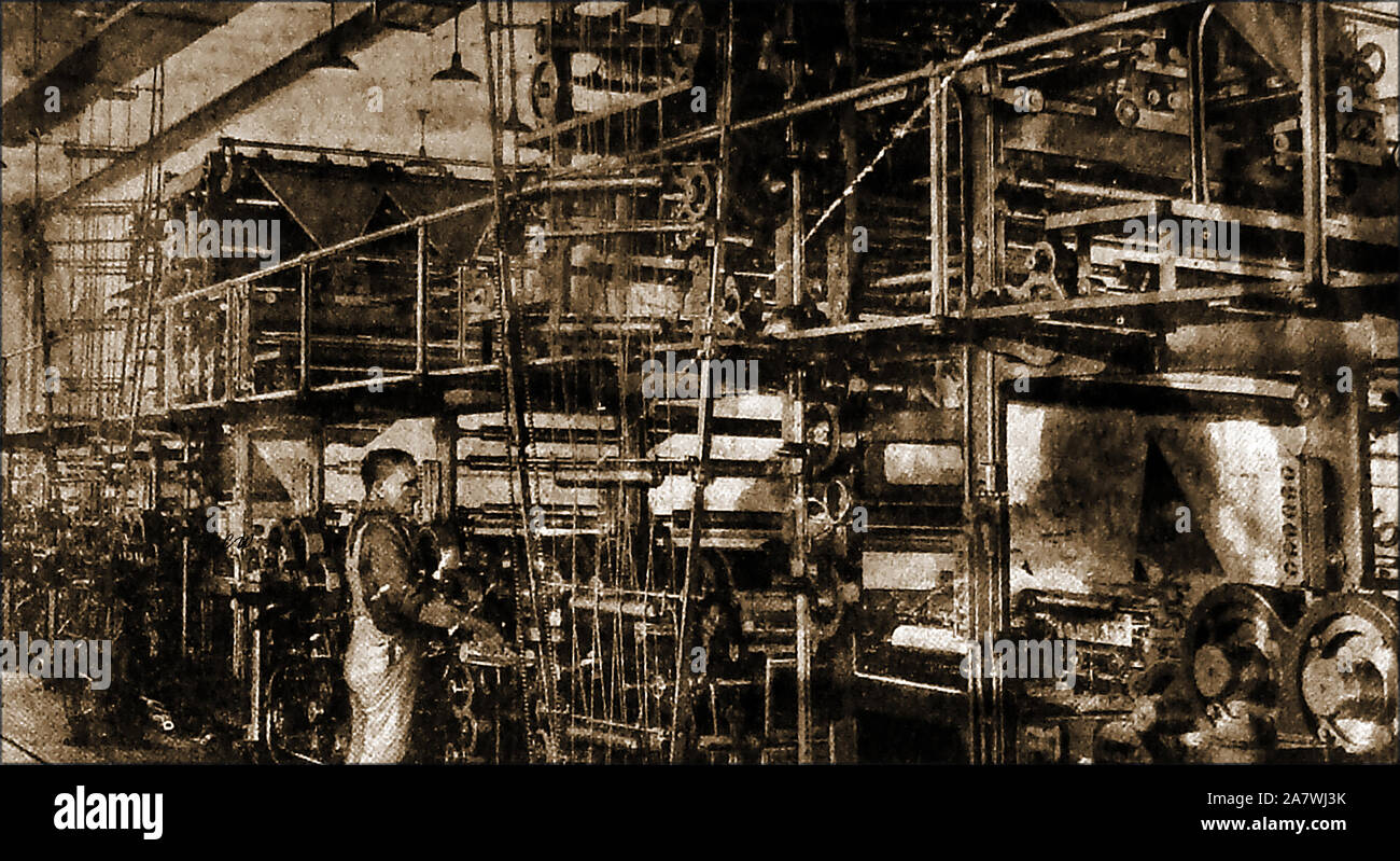 Drucken Presse 1920 - Eine britische Zeitung Presse, dass 30.000 Zeitungen pro Stunde mit seinem 'minder drucken' Stockfoto