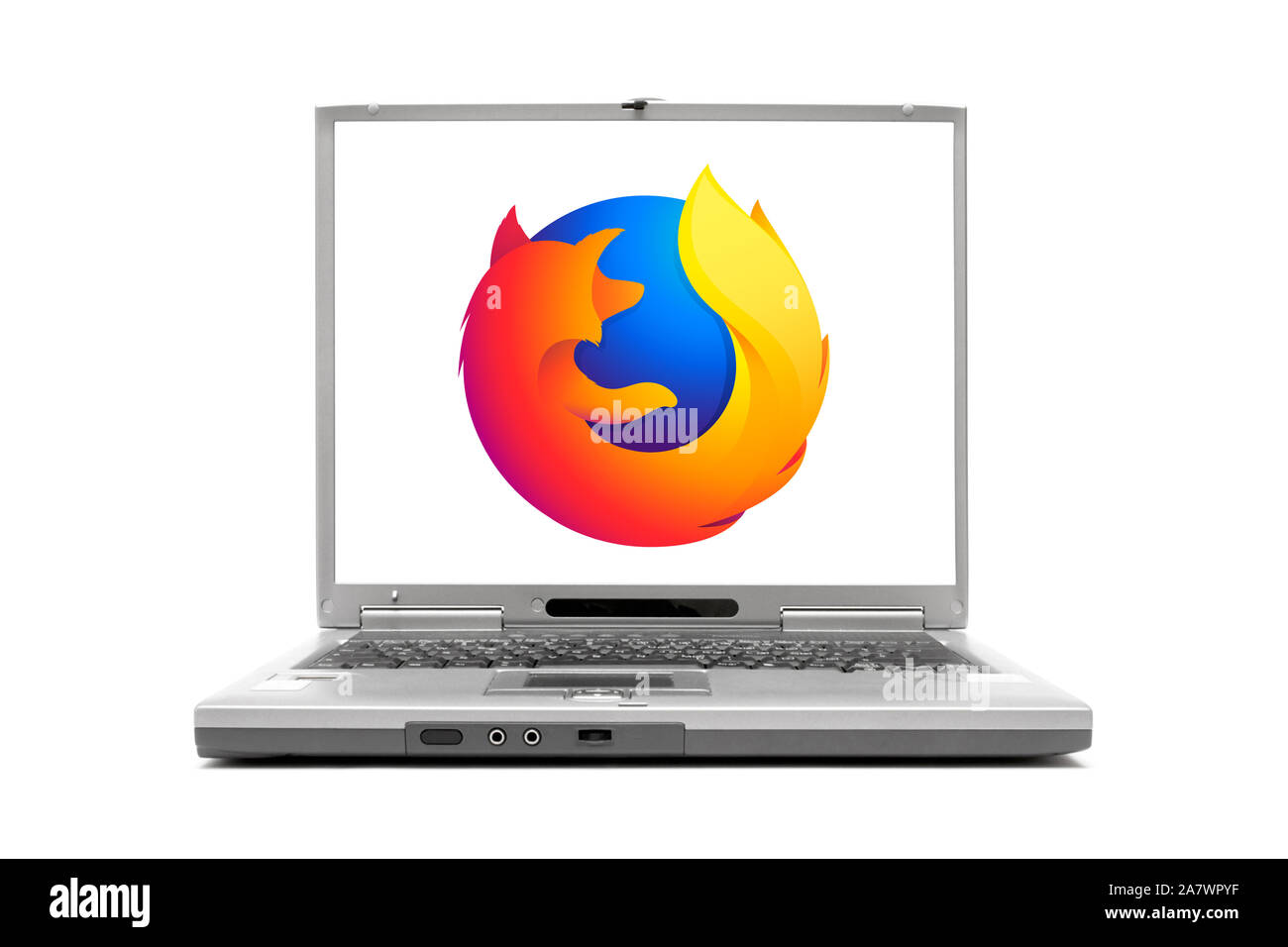 Laptop zeigt INternetbrowser Firefox Stockfoto