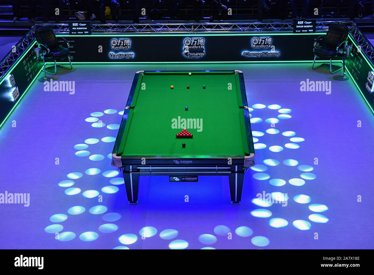 COVENTRY, VEREINIGTES KÖNIGREICH. 04 Nov, 2019. Während der Tag 1 Halbfinale 2019 ManBetx Meister der Meister an der Ricoh Arena am Montag, November 04, 2019 in Coventry, England. Credit: Taka G Wu/Alamy leben Nachrichten Stockfoto